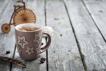 Coffee espresso with coffee beans