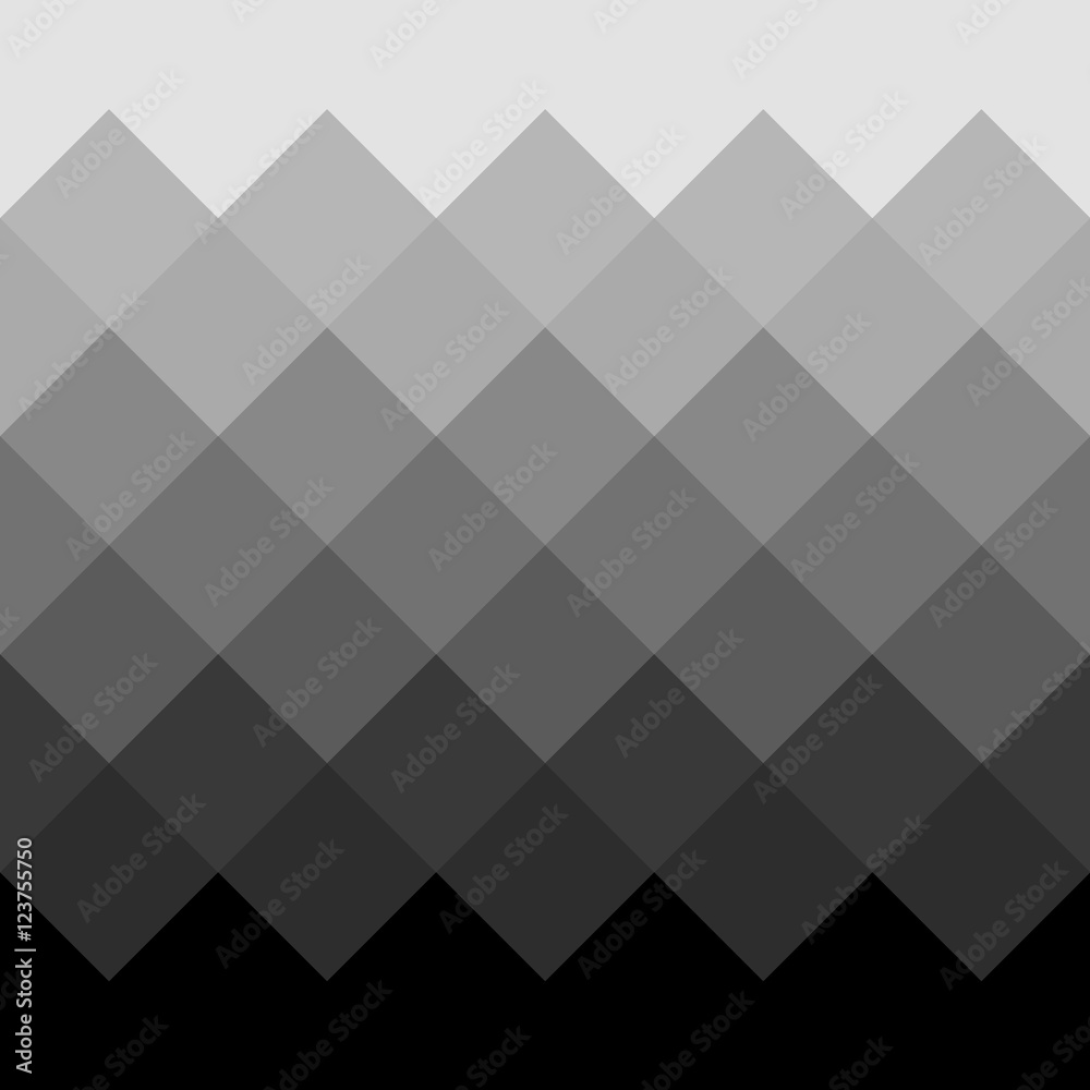 Wall mural Monochrome grayscale geometric pattern, background. Seamlessly r