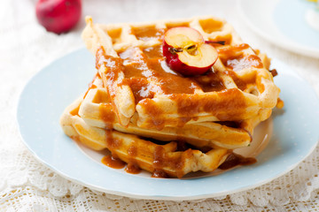 waffle with apples