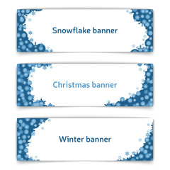 horizontal vector web banners on the theme of winter