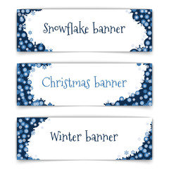 horizontal vector web banners on the theme of winter