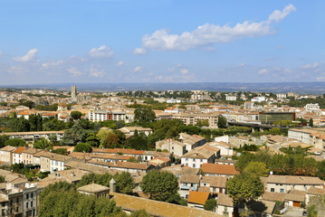 Fototapeta na wymiar Panorama of Carcassonne lower town