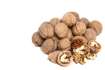Group of walnuts Isolated on White Background