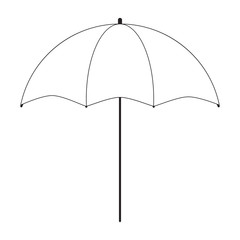 White umbrella for professional photo studio equipment isolated on white.