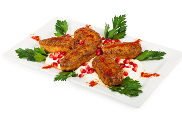 Roasted cutlets on a plate