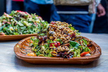 Delicious Salad buffet at a restaurant during dinner