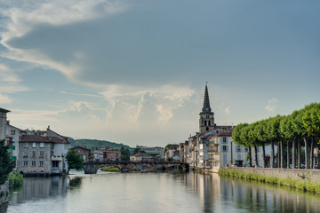 Le Salat river in Saint Girons, France