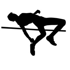 vector illustration silhouette Athlete in action of high jump.