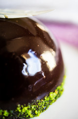 European sweets on the rustic plate