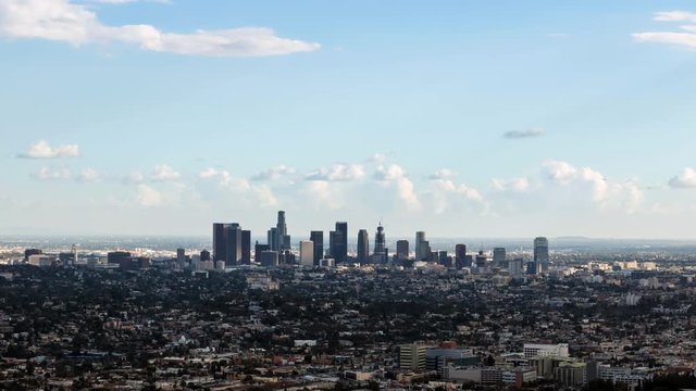 Downtown Los Angeles With Clouds Day Timelapse