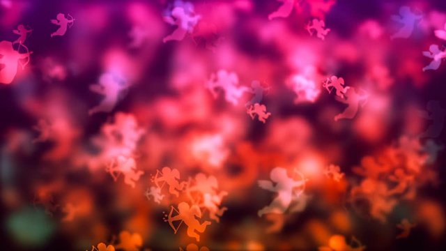 HD Loopable Background with nice abstract flying Cupid