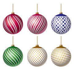 Colored Christmas balls illustrations for the new year