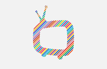 Tv symbol. retro tv logo. color tv logo design