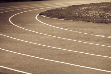 running track in stadium.