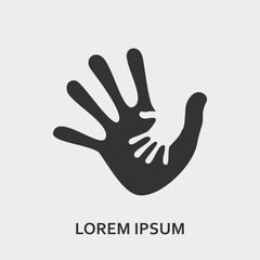 Hand of baby in a mother's hand. Vector illustration