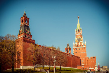 Fototapeta na wymiar Kremlin Spasskaya tower