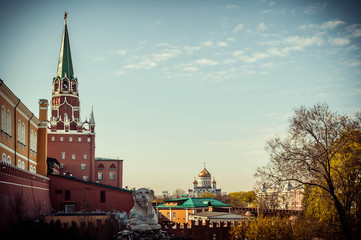 Obraz premium Moscow Kremlin and Christ the Savior Cathedral