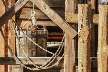 The old wooden houses, courtyard.