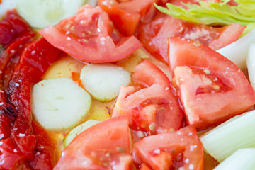 Peppers and tomato salad