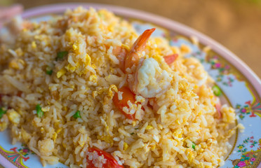 Thai fried rice with prawns