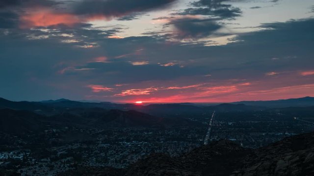 Simi Valley, California Day To Night Sunset Timelapse