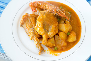 Monkfish with potatoes