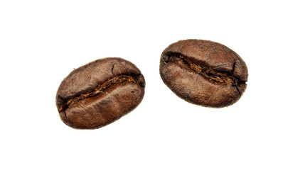 arabica coffee beans, roasted coffee beans isolated in white bac