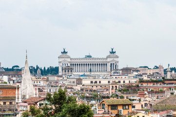 Fototapeta na wymiar National Monument to Victor Emmanuel in Rome, Italy.