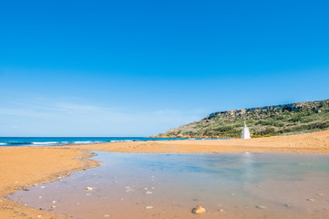 Ramla Beach on the northern side of Gozo, Malta