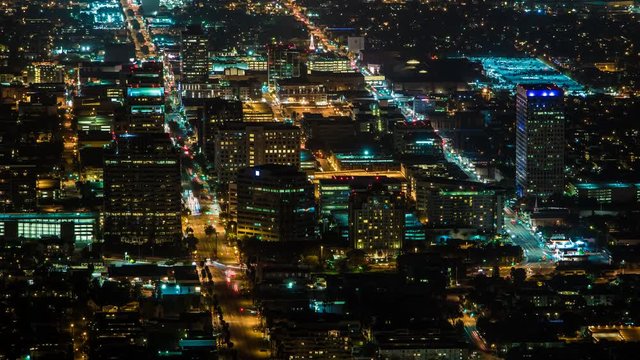 Downtown Glendale, California Night Timelapse