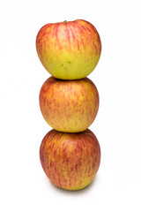 Three apples isolated on the  white