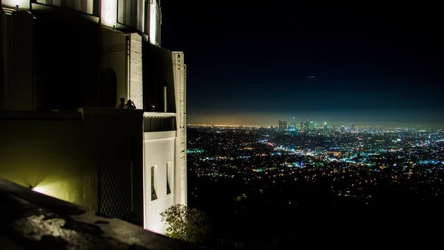 Griffith Observatory and Downtown Los Angeles Night Timelapse