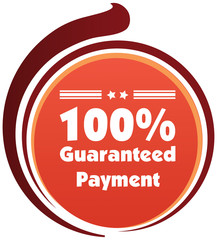 100% guaranteed payment vector label or badge.