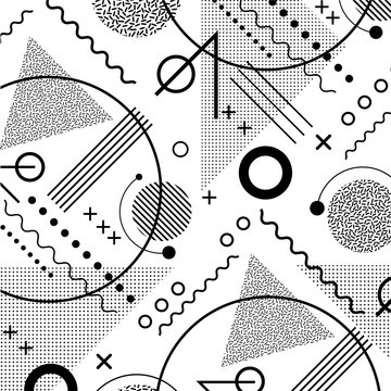 1980s inspired memphis pattern background