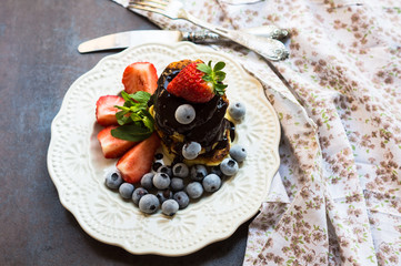 Cheese pancakes for breakfast