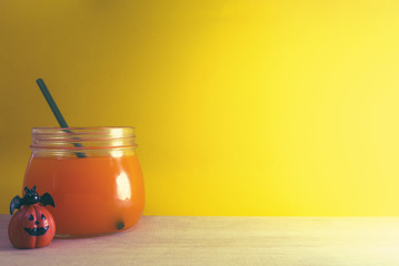 juice and halloween decor