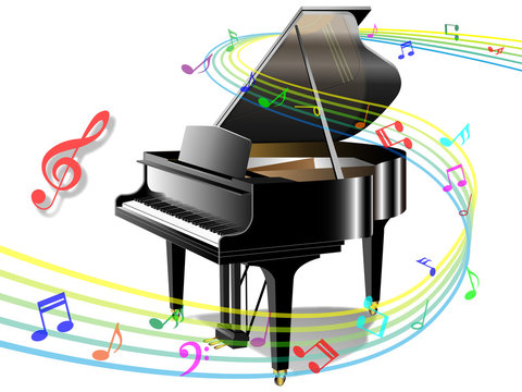 グランドピアノ（音符つき）