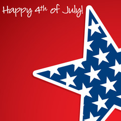 Happy 4th of July star card in vector format.