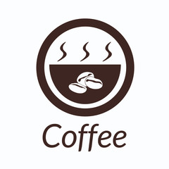 Coffee concept by use brown colors and ground white.