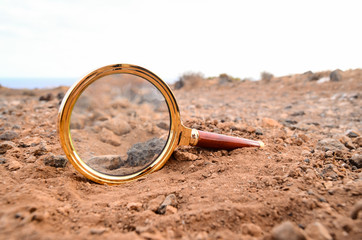 Magnify Glass Abandoned On The Desert