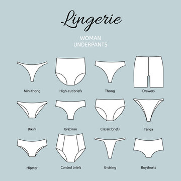 Lingerie. Collection of women's underpants. Set of twenty species