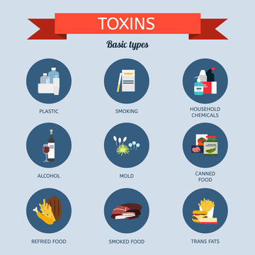 Sources of toxins in the body. Types of toxins.