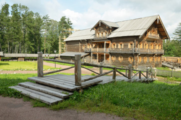 The stairs leading down.