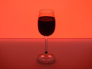 wine in fine crystal glasses on the table