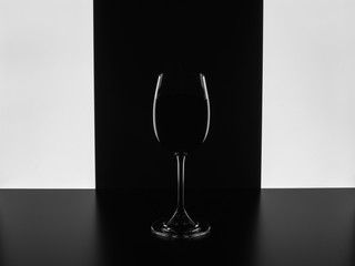 wine in fine crystal glasses on the table