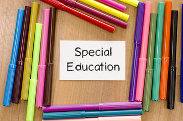 Special education text concept