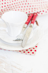 Table setting with vintage silverware