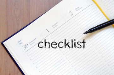 Checklist text concept on notebook