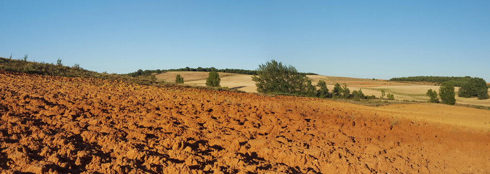 Vista panor&aacute;mica de Tierras de Cultivo en Barbecho y Arboledas