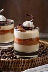 Two dessert with coffee